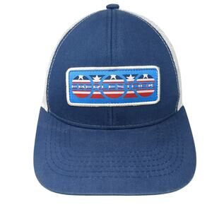 Eberlestock Snapback Trucker Hat Blue One Size Adjustable Patriotic Mesh Back